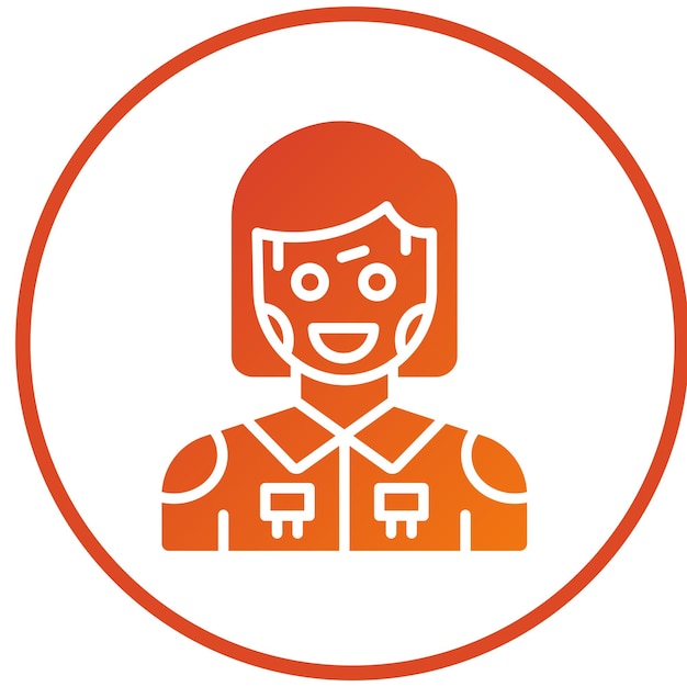 Estilo de icono de robot humanoide de diseño vectorial