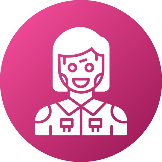 Estilo de icono de robot humanoide de diseño vectorial