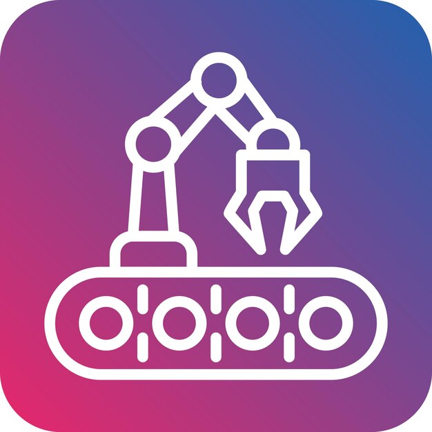 Estilo de icono de robot industrial de diseño vectorial