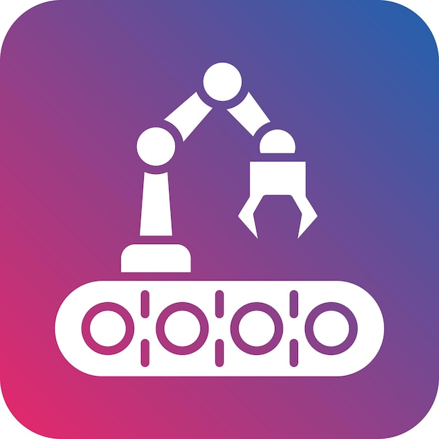Estilo de icono de robot industrial de diseño vectorial
