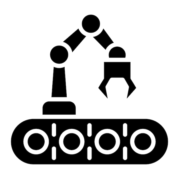 Estilo de icono de robot industrial de diseño vectorial