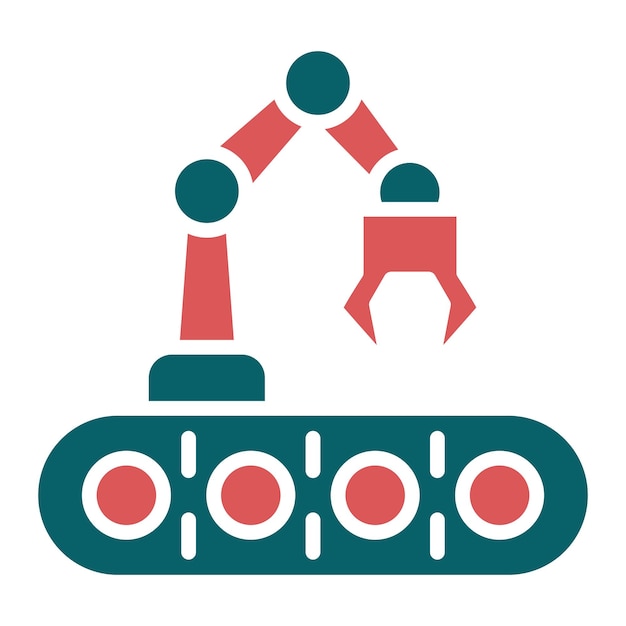 Estilo de icono de robot industrial de diseño vectorial