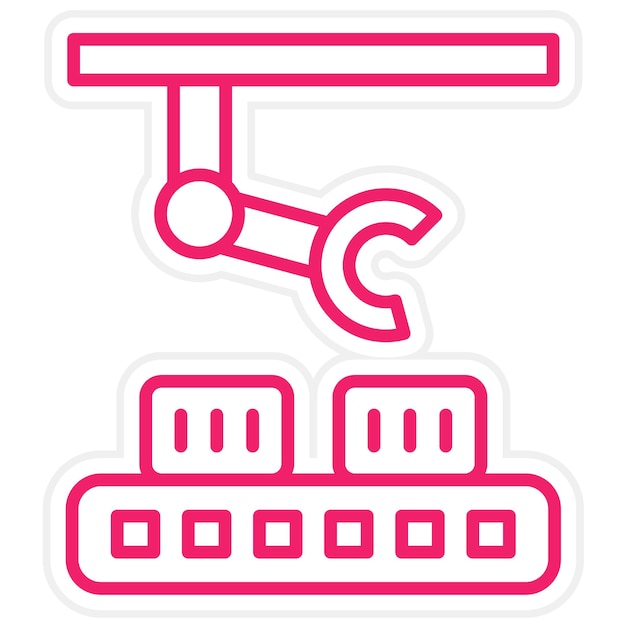 Estilo de icono de robot industrial de diseño vectorial