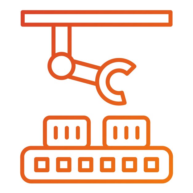 Estilo de icono de robot industrial de diseño vectorial
