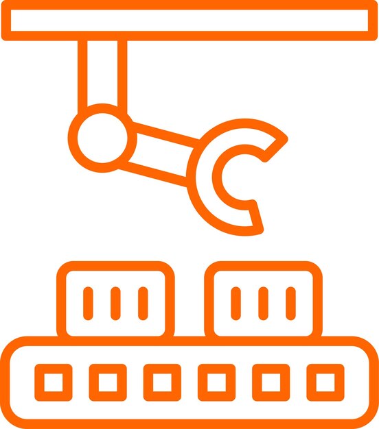 Estilo de icono de robot industrial de diseño vectorial