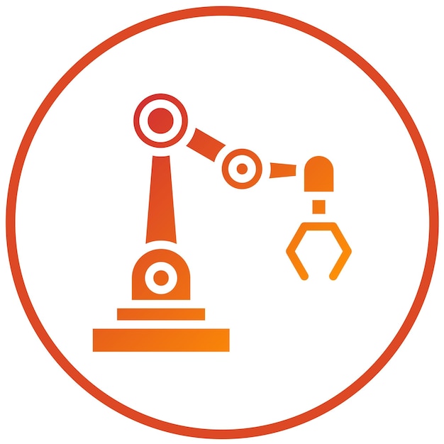 Estilo de icono de robot industrial de diseño vectorial
