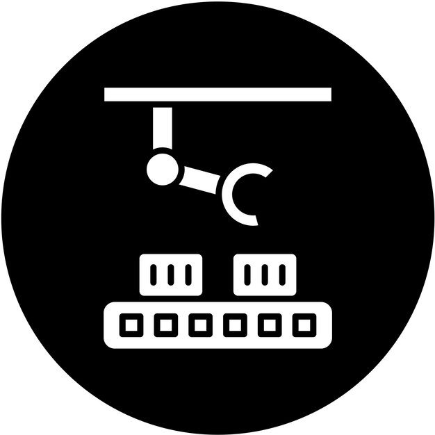Estilo de icono de robot industrial de diseño vectorial