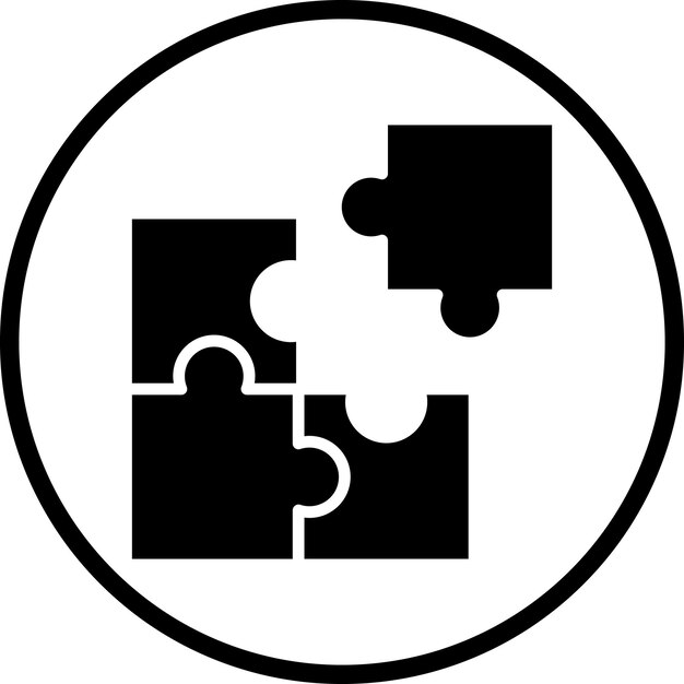 Estilo de icono de rompecabezas de diseño vectorial