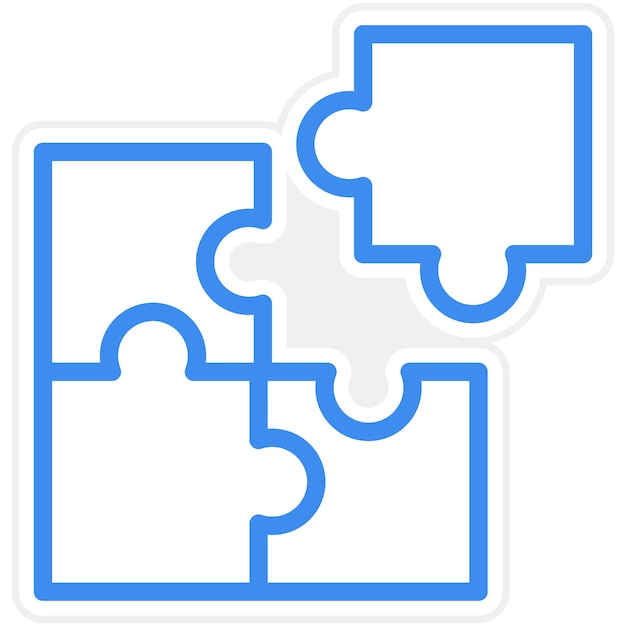 Estilo de icono de rompecabezas de diseño vectorial