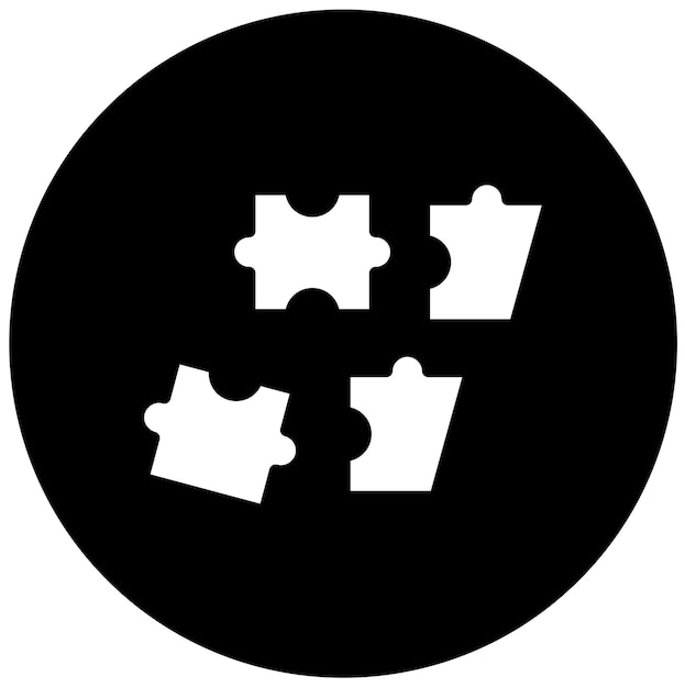 Estilo de icono de rompecabezas de diseño vectorial
