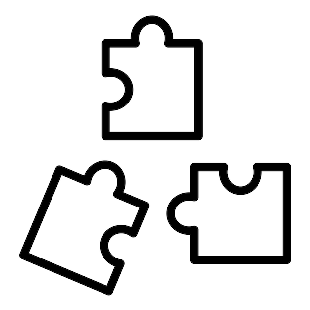 Estilo de icono de rompecabezas de diseño vectorial