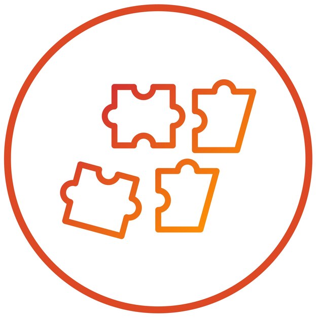 Estilo de icono de rompecabezas de diseño vectorial