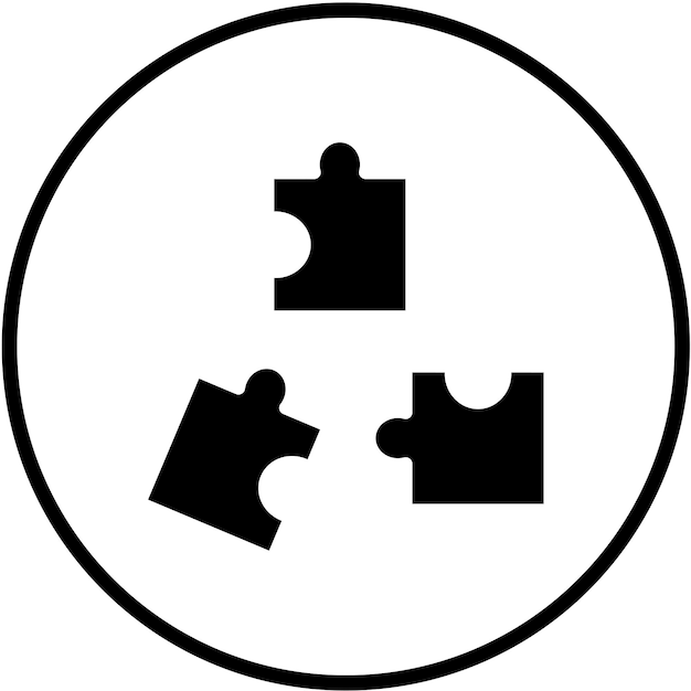 Estilo de icono de rompecabezas de diseño vectorial