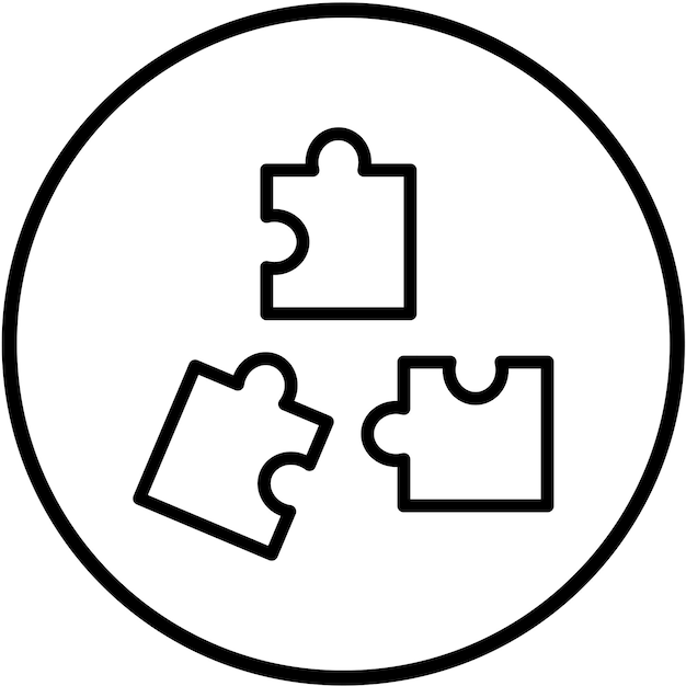 Estilo de icono de rompecabezas de diseño vectorial