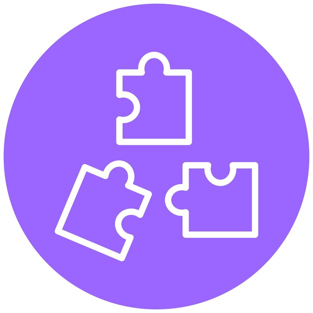 Estilo de icono de rompecabezas de diseño vectorial