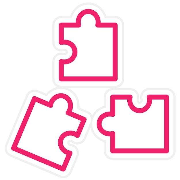 Estilo de icono de rompecabezas de diseño vectorial
