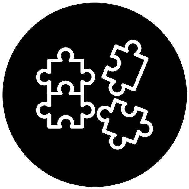 Estilo de icono de rompecabezas de diseño vectorial