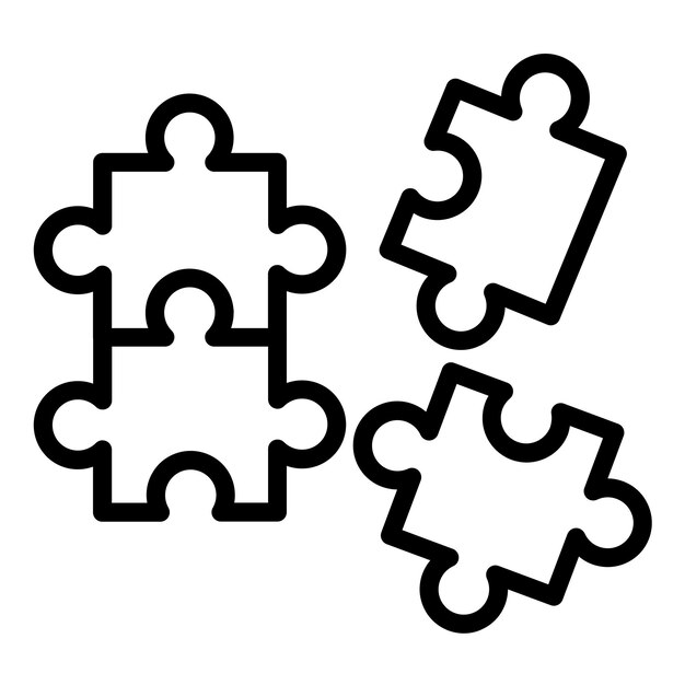 Estilo de icono de rompecabezas de diseño vectorial
