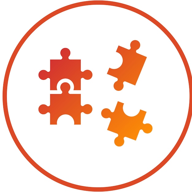 Estilo de icono de rompecabezas de diseño vectorial