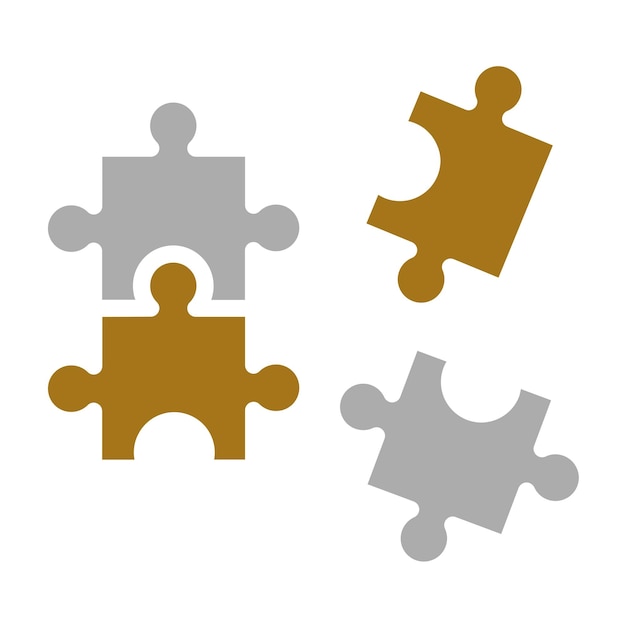 Estilo de icono de rompecabezas de diseño vectorial