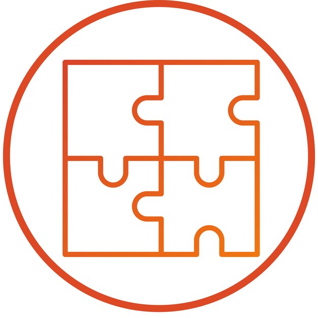 Estilo de icono de rompecabezas de diseño vectorial