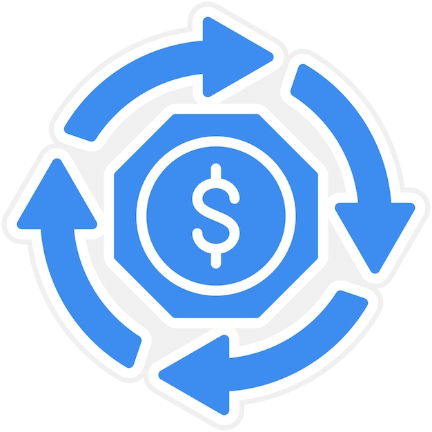 Estilo del icono de rotación de activos de diseño vectorial