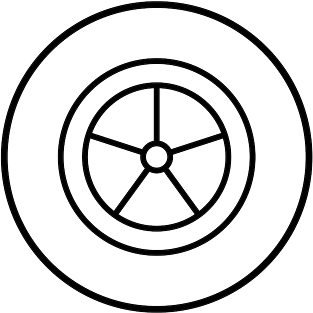 Estilo del icono de rotación de neumáticos de diseño vectorial