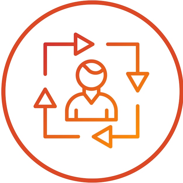 Estilo del icono de rotación del trabajo de diseño vectorial
