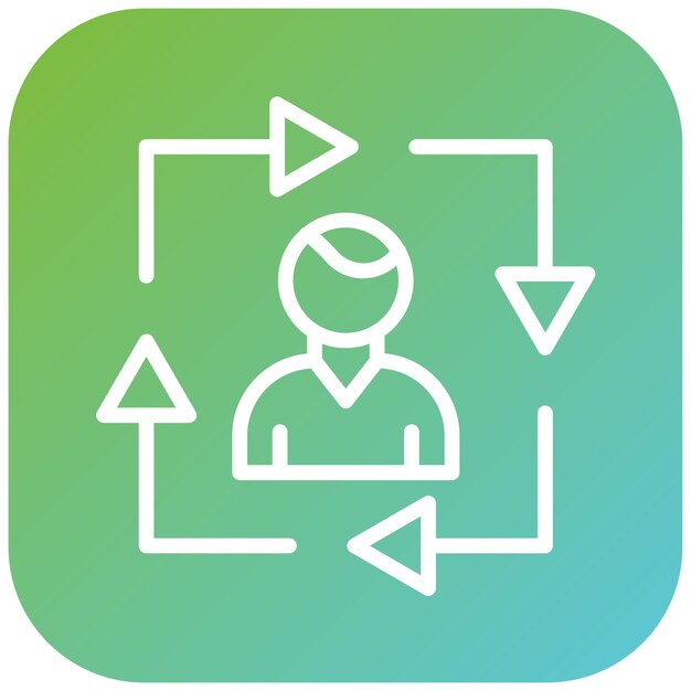 Estilo del icono de rotación del trabajo de diseño vectorial