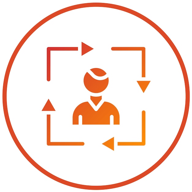 Estilo del icono de rotación del trabajo de diseño vectorial