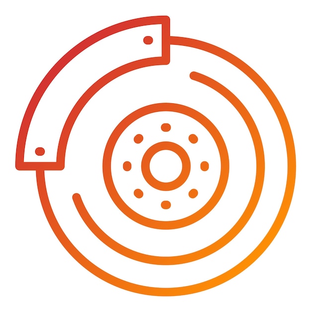 Estilo del icono del rotor de freno de diseño vectorial