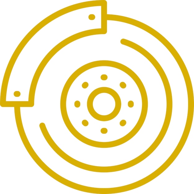 Estilo del icono del rotor de freno de diseño vectorial
