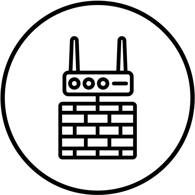 Estilo del icono del router del cortafuegos de diseño vectorial