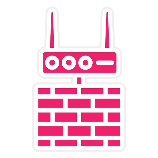 Estilo del icono del router del cortafuegos de diseño vectorial