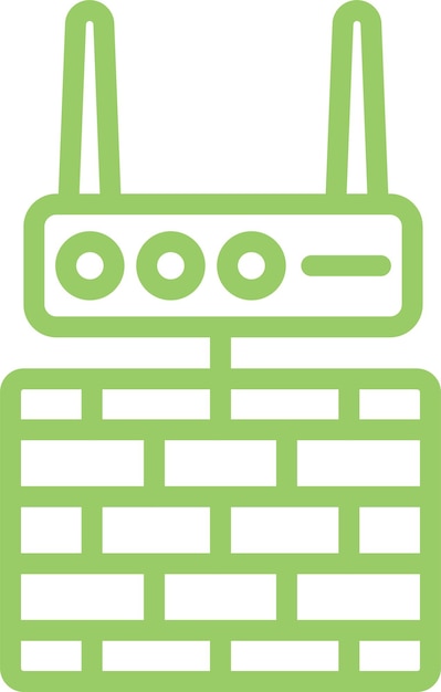 Estilo del icono del router del cortafuegos de diseño vectorial