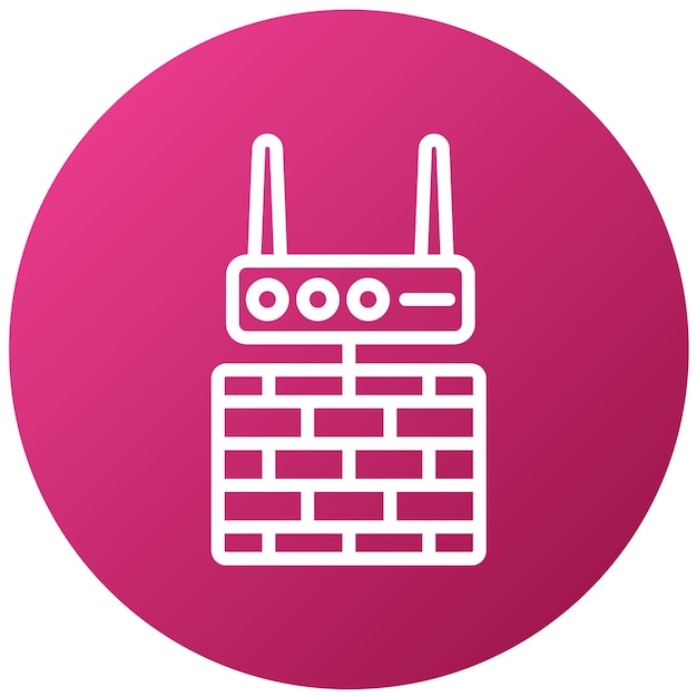 Estilo del icono del router del cortafuegos de diseño vectorial