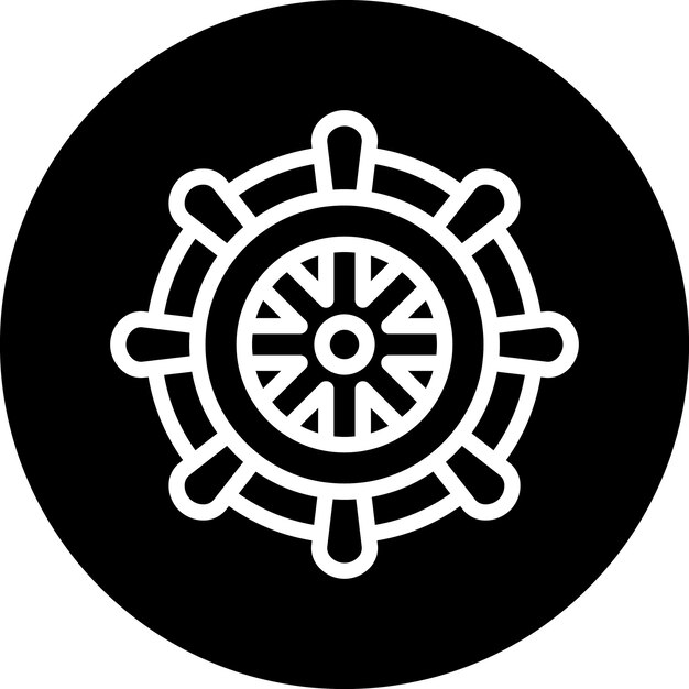 Estilo del icono de la rueda del barco
