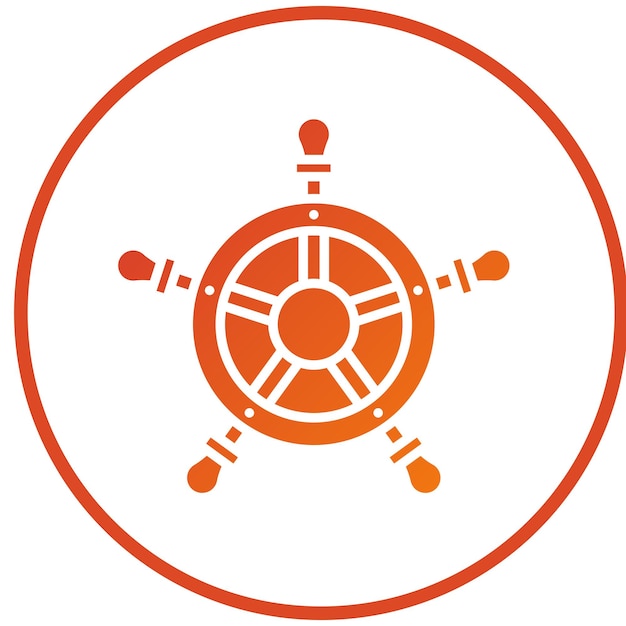 Estilo del icono de la rueda del barco