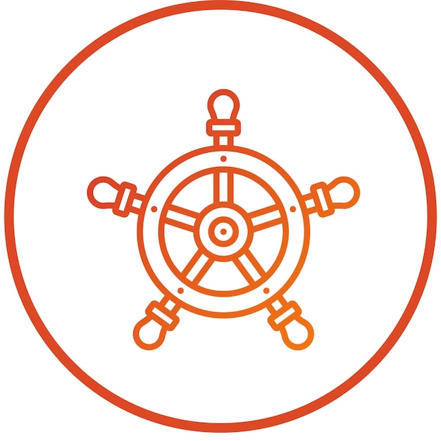 Estilo del icono de la rueda del barco