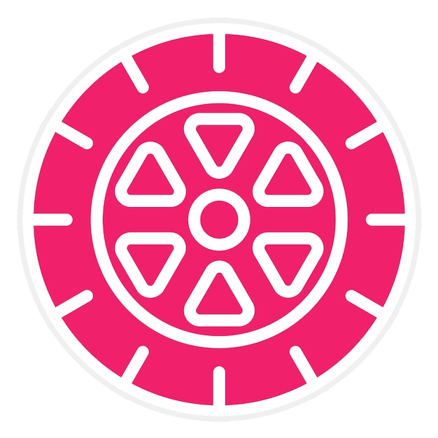 Estilo del icono de la rueda de diseño vectorial
