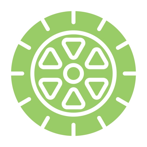 Estilo del icono de la rueda de diseño vectorial