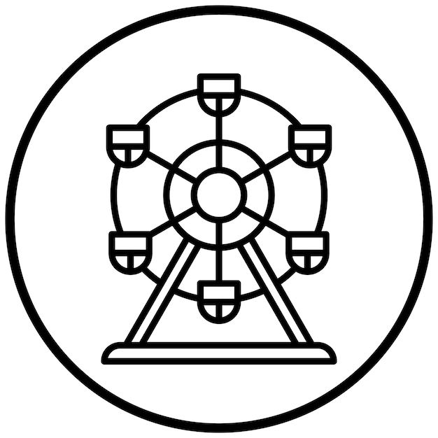 Estilo del icono de la rueda gigante