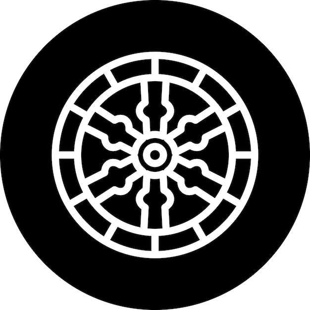 Estilo del icono de la rueda de madera