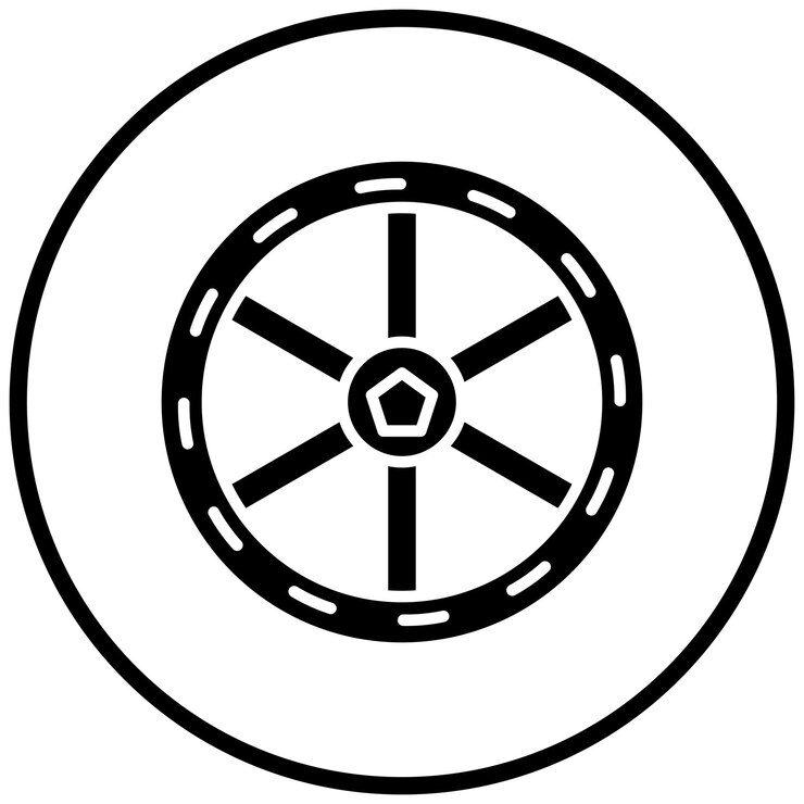 Vector estilo del icono de la rueda de madera