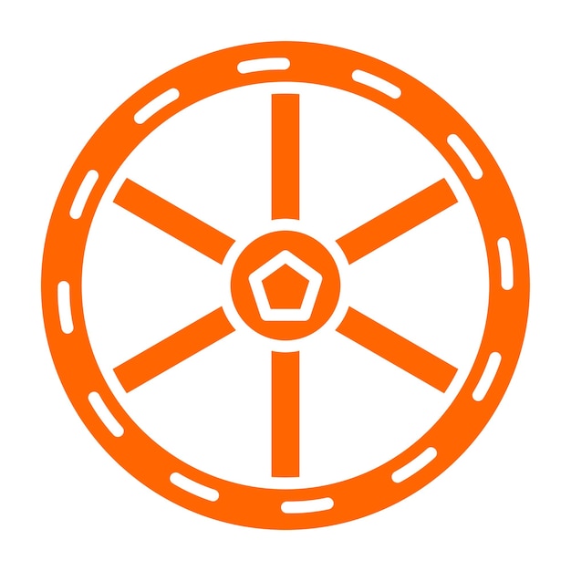 Estilo del icono de la rueda de madera