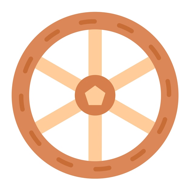 Vector estilo del icono de la rueda de madera