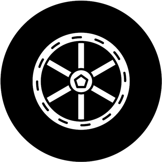 Vector estilo del icono de la rueda de madera