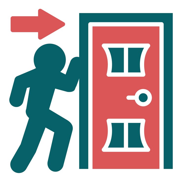 Vector estilo del icono de salida de emergencia de diseño vectorial