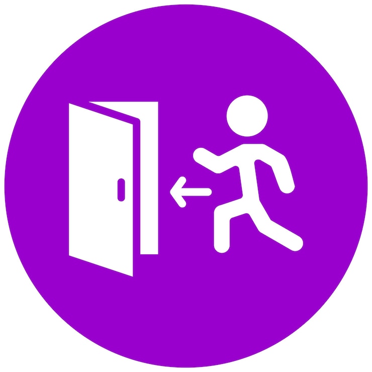 Vector estilo del icono de salida de emergencia de diseño vectorial