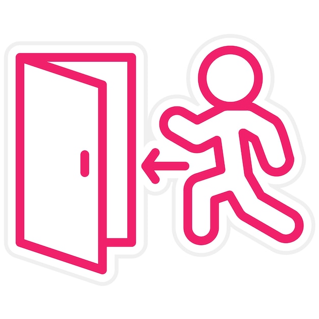 Estilo del icono de salida de emergencia de diseño vectorial